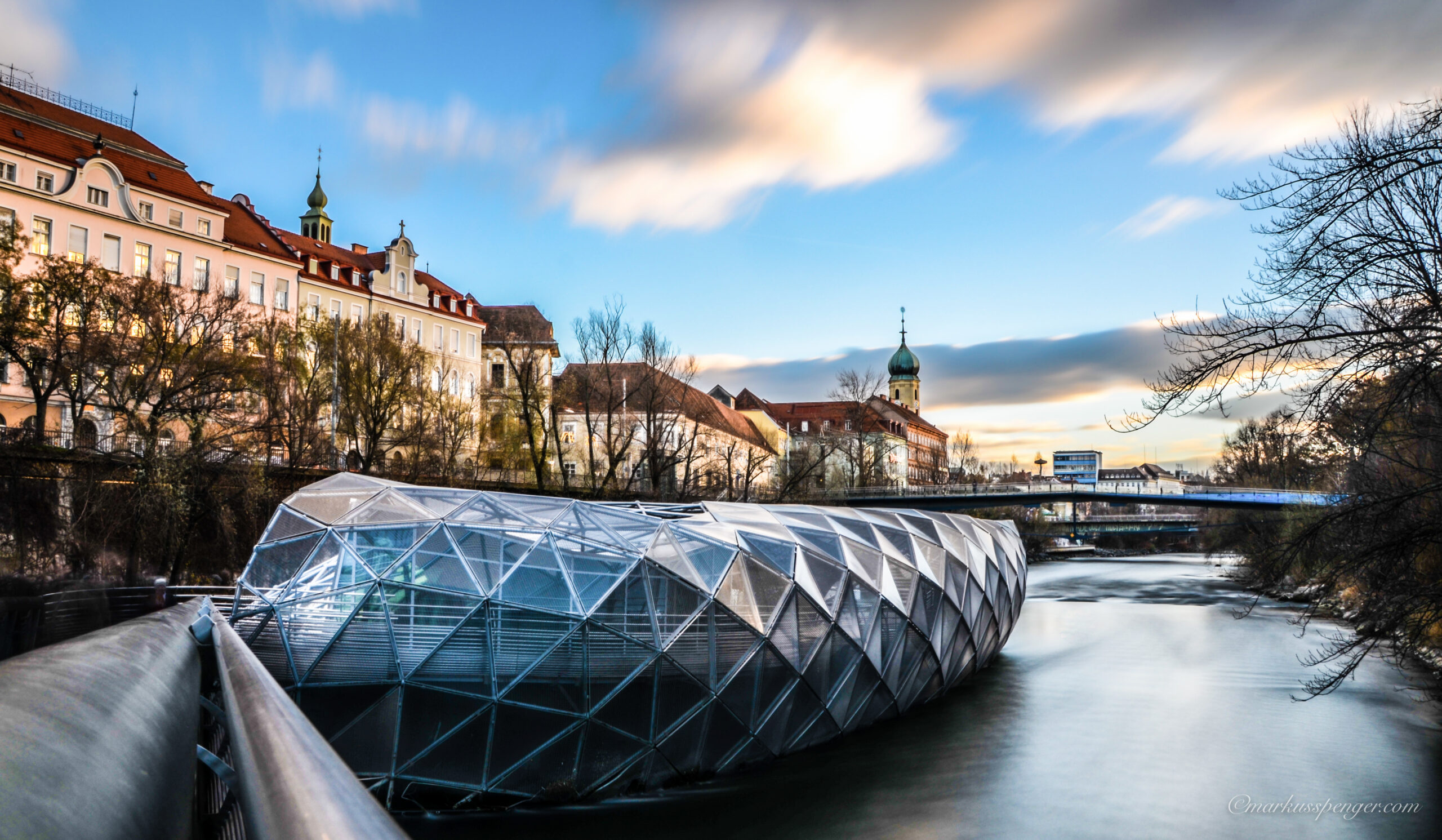 Murinsel on the River Mur in Graz, Austria